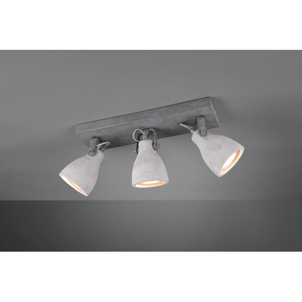 Сива стенна лампа за 3 крушки , дължина 35 cm - Trio Concrete-image-1