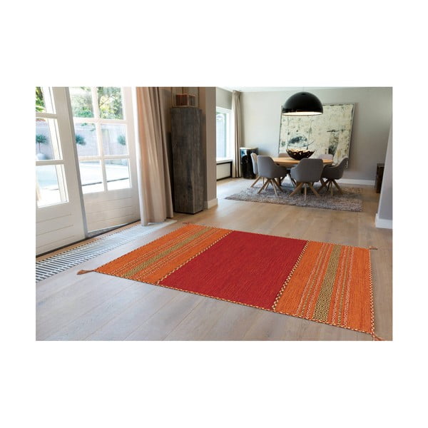 Червен ръчно изработен памучен килим Navarro 2920, 120 x 170 cm - Arte Espina