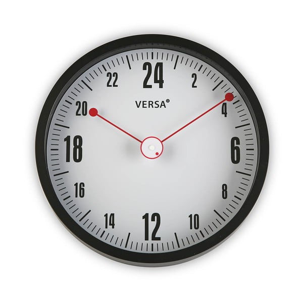 Черен кръгъл стенен часовник Miriam, ø 30 cm - Versa