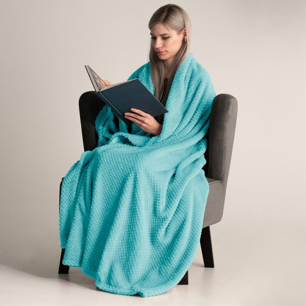 Тюркоазена покривка за легло от микрофибър , 200 x 150 cm Henry - DecoKing-image-1