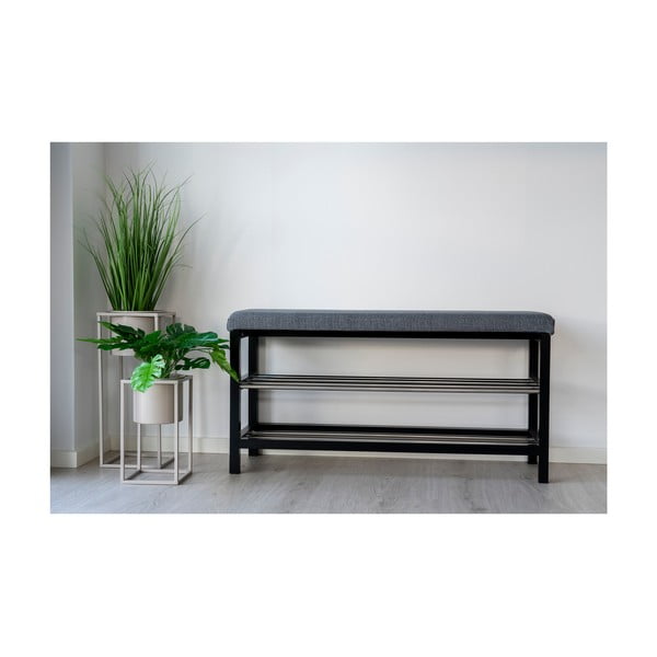 Сива стойка за обувки за сядане Padova – House Nordic-image-4