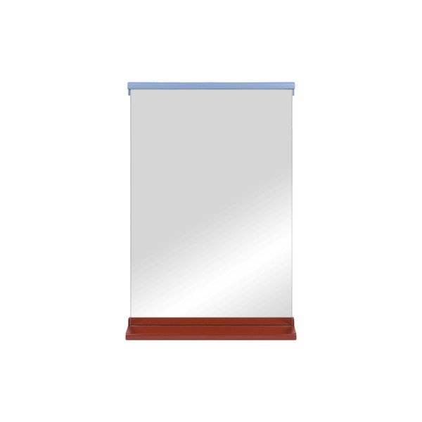 Стенно огледало с рафт масивно дърво 50x75 cm Lun – noo.ma