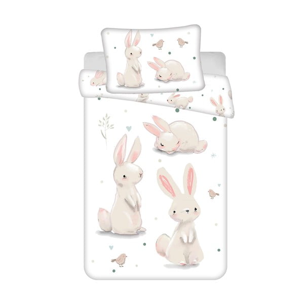 Памучно детско спално бельо за детско креватче 100x135 cm Bunnies – Jerry Fabrics