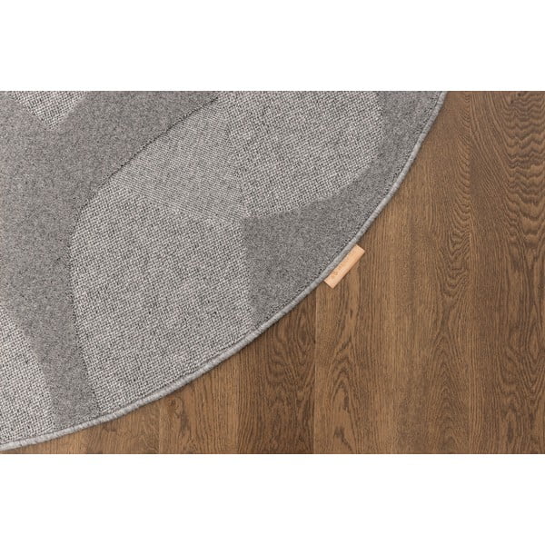 Сив вълнен кръгъл килим ø 200 cm Morphic Botanica – Agnella-image-4