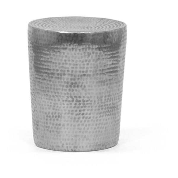 Stolička ve stříbrné barvě PLM Barcelona Drum, ⌀ 29 cm