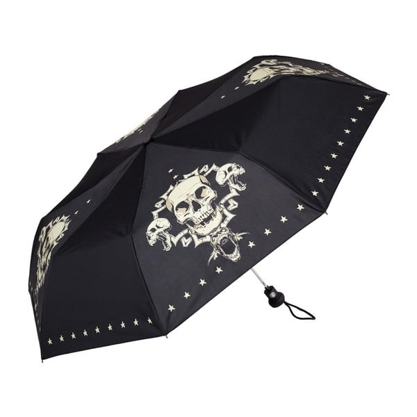 Черен сгъваем чадър Череп, ø 90 cm - Von Lilienfeld