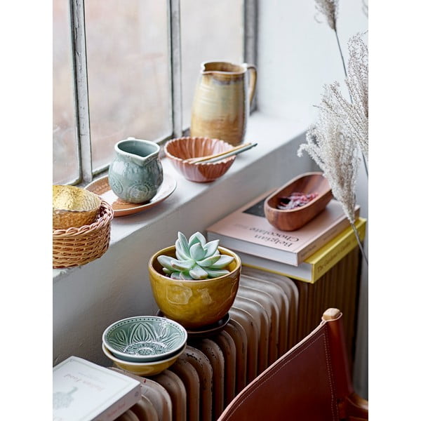 Жълт керамичен съд, височина 12 cm Betje - Bloomingville-image-1