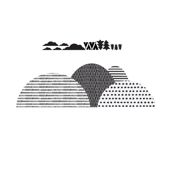 Стикер за стена Scandi, 155 x 50 cm Mountains - Dekornik