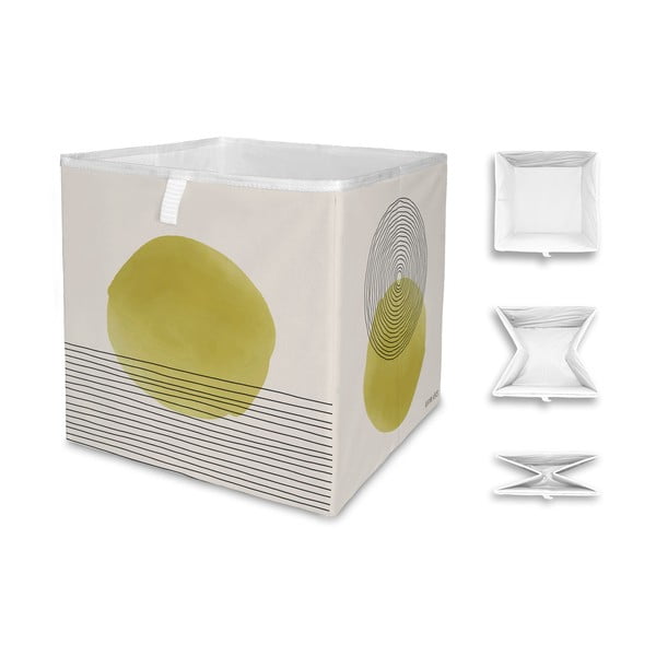 Бежово-жълта кутия за съхранение от микрофибър Rising, 32 л Rising Sun - Butter Kings