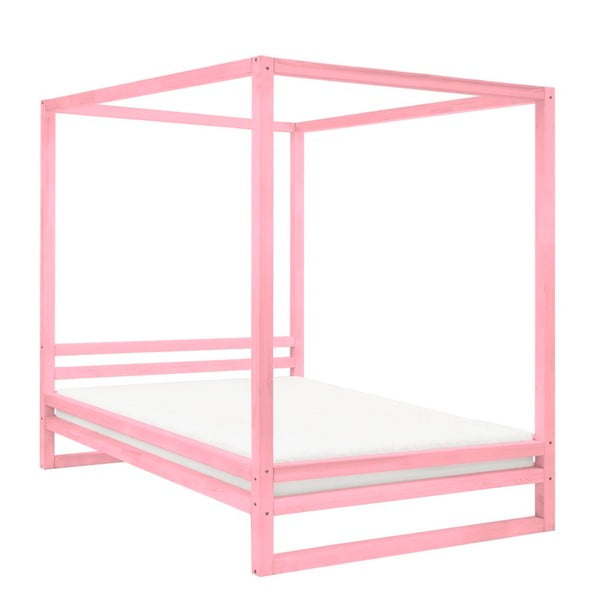 Розово дървено двойно легло Baldee, 190 x 180 cm - Benlemi