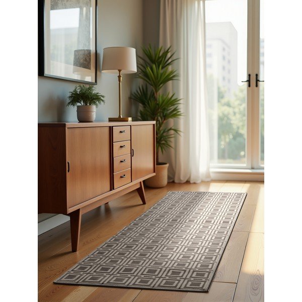 Сива и кремава пътека 80x240 cm Perles Howlite – Elle Decoration-image-1