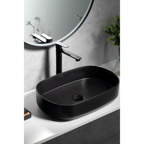 Матово-черна стояща батерия за мивка Pax – Sapho-image-1