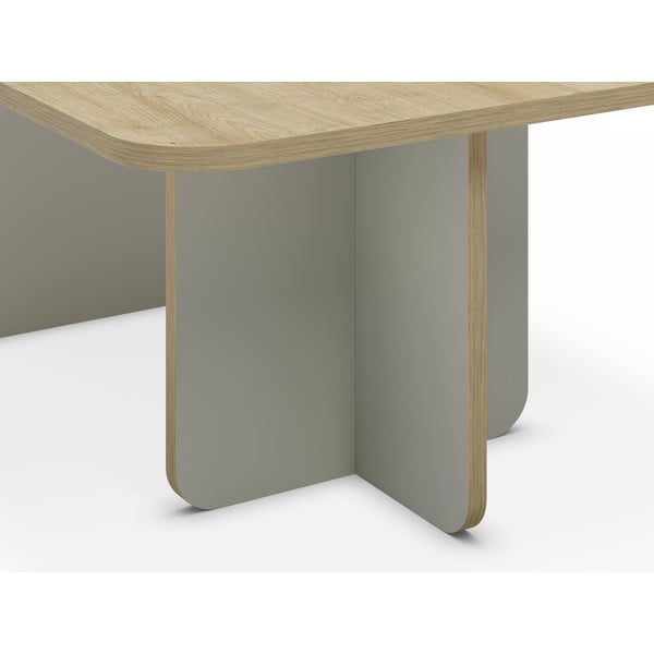 Светлозелена/естествена масичка за кафе с дъбов плот 56x100 cm Hillary – Marckeric-image-4