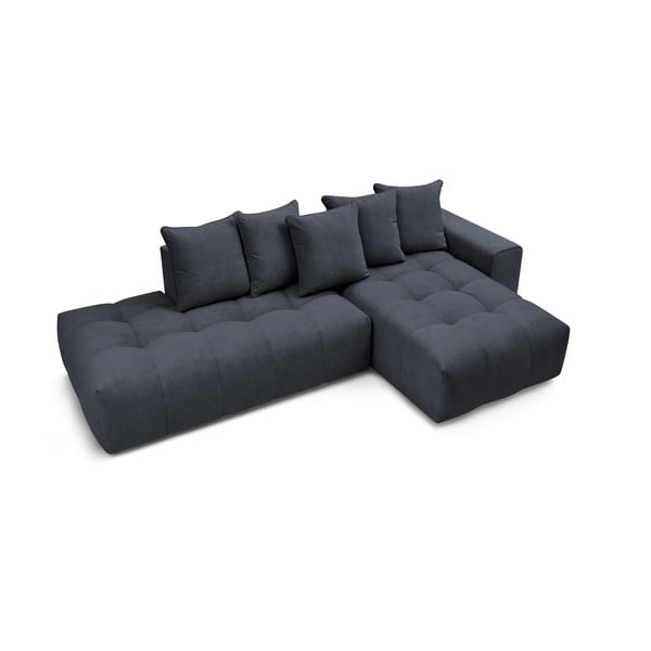 Тъмносин ъглов диван (десен ъгъл) Mont-Blanc - Bobochic Paris-image-4