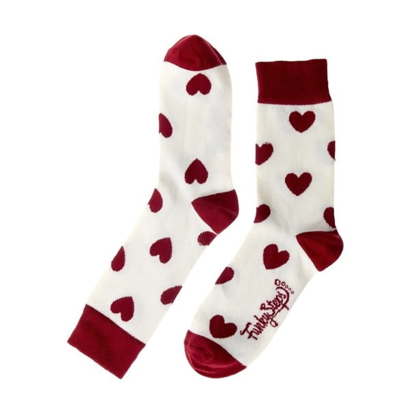 Червено-бели чорапи Love, размер 35 - 39 - Funky Steps
