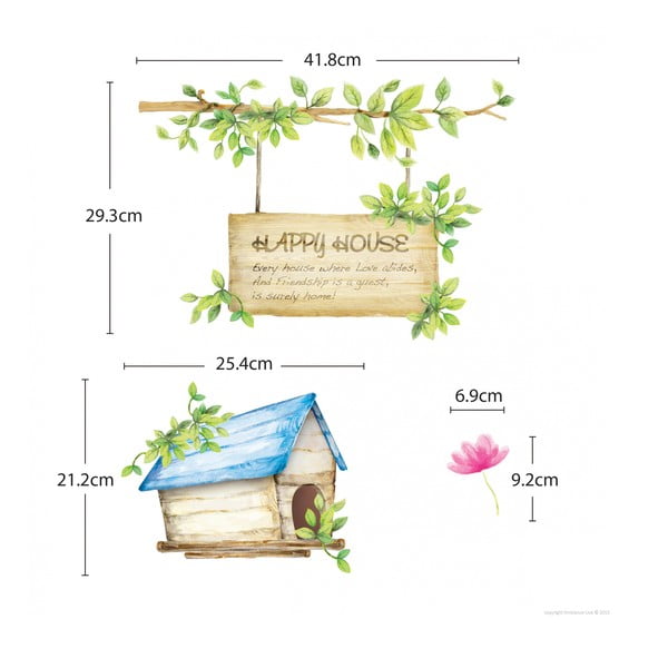Комплект стикери за стена Happy House, 42x30 cm - Ambiance-image-4