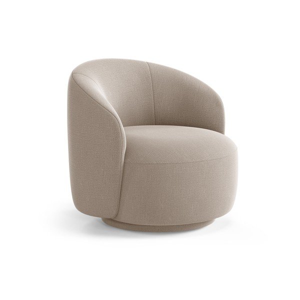 Светлокафяво въртящо се шенилово кресло Letizia – Micadoni 