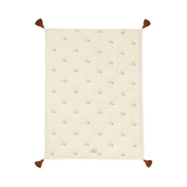 Червено/светложълто олекотено бебешко одеяло от органичен памук 90x120 cm Bicycles – Cam Cam Copenhagen-image-3