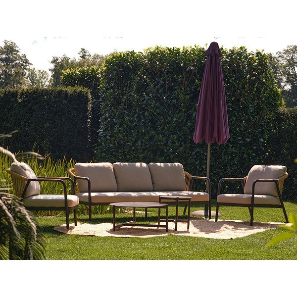 Бежов алуминиев градински комплект за отдих за 5 Nice – Hartman-image-3