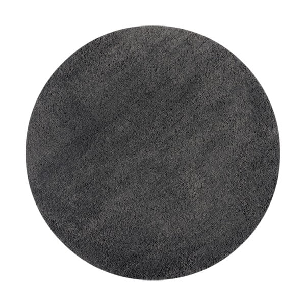 Антрацитен кръгъл килим 133x133 cm - Flair Rugs