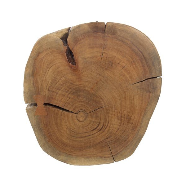Черна/в естествен цвят масичка за кафе с акациев плот ø 35 cm Aron – Bizzotto-image-3