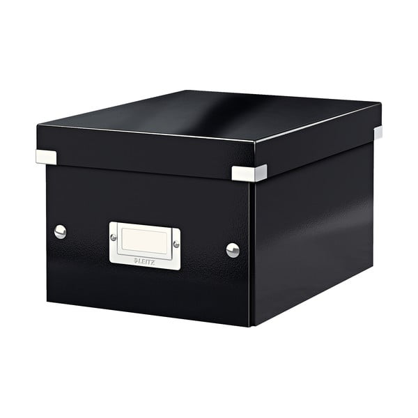 Черна картонена кутия за съхранение с капак 22x28x16 cm Click&Store – Leitz