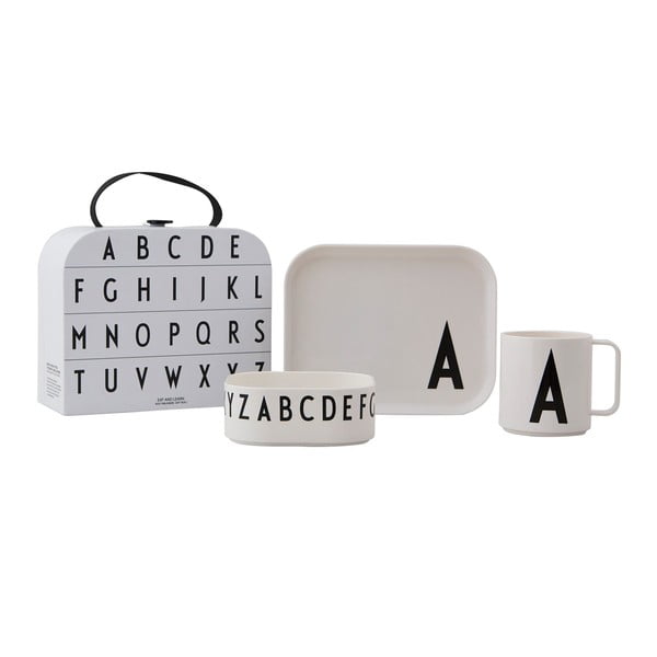 Детски комплект за хранене от 3 части с куфар Classics A A-Z - Design Letters