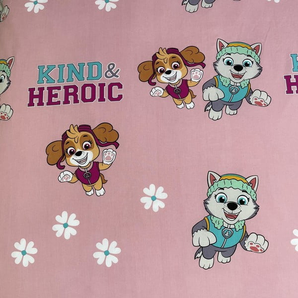 Розово единично  памучно детско спално бельо 140x200 cm Paw Patrol "Heroic" – Jerry Fabrics-image-4