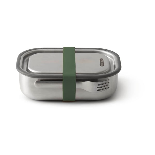 Кутия за закуски от неръждаема стомана със зелена лента , 1000 ml - Black + Blum