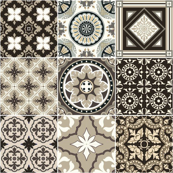 Комплект от 9 стикера за стена Wall Decal Tiles Azulejos Pompei, 20 x 20 cm - Ambiance-image-1