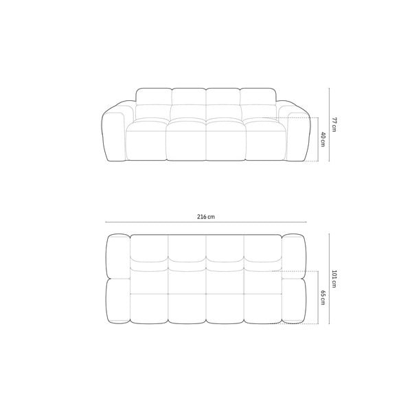 Диван в тухлен цвят 216 cm Lisa – Micadoni Home-image-4