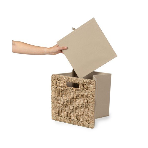 Кутия за съхранение от морска трева в естествен цвят 30x30x30 cm – Compactor-image-3