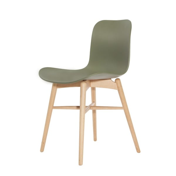 Zelená jídelní židle z masivního bukového dřeva NORR11 Langue Natural