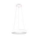 Бяло LED затъмняващо се висящо осветително тяло с метален абажур ø 46 cm Cardona – Trio