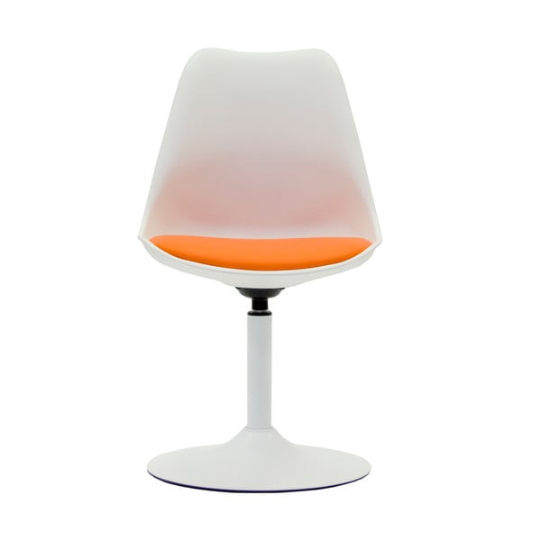 Бял трапезен стол с оранжева седалка Viva - Tenzo
