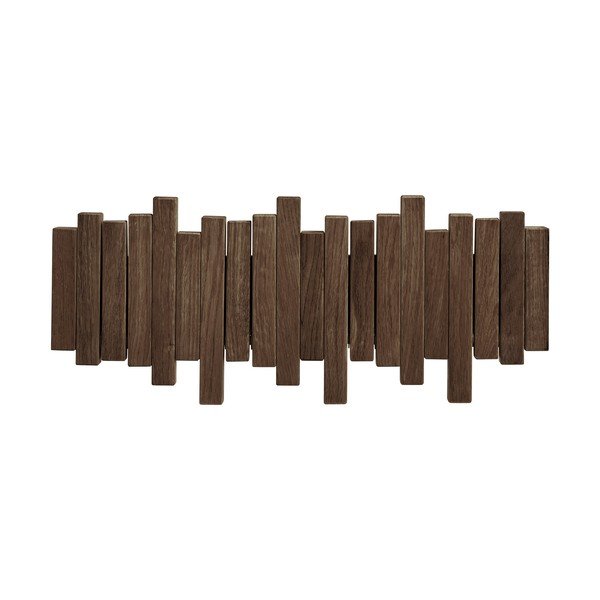 Тъмнокафява стенна закачалка от масивен дъб 40 cm Caltra – House Nordic-image-4