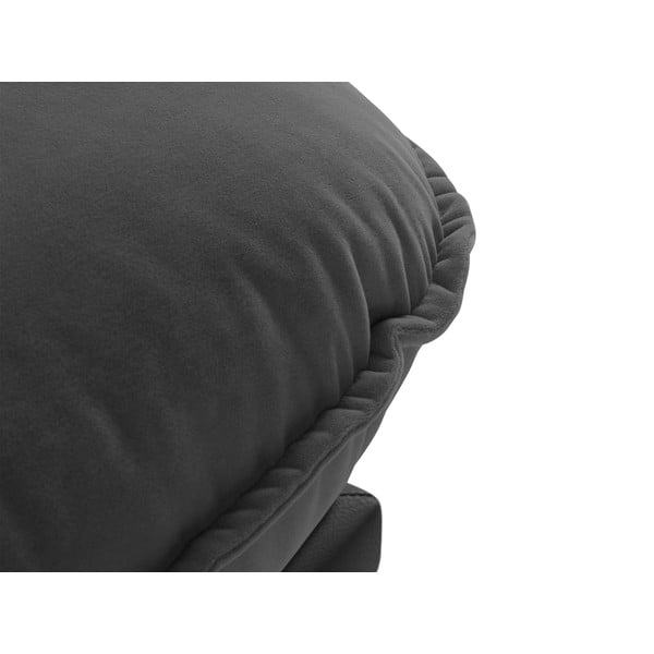 Тъмносив стол за отдих с кадифена повърхност, ляв ъгъл Auguste - Interieurs 86-image-3