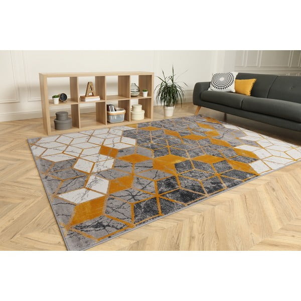 Килим в цвят жълта охра и сиво 160x230 cm Soft – FD-image-1