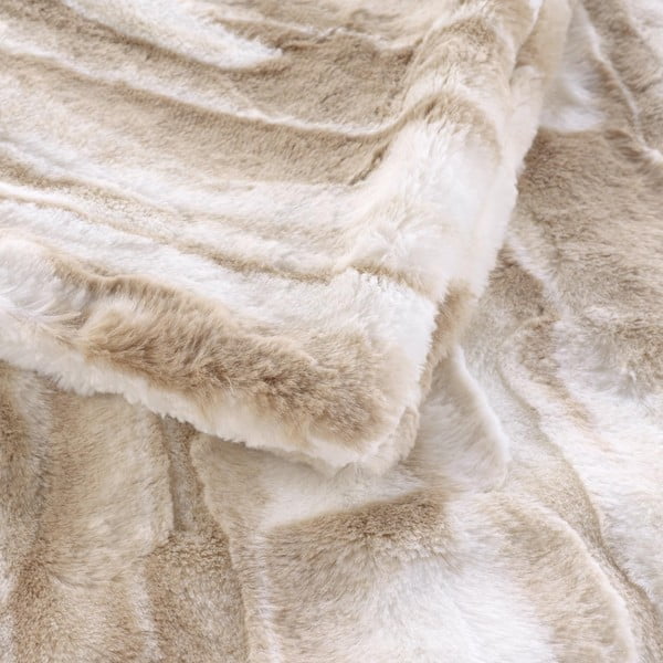 Бежово одеяло от изкуствена кожа 180x220 cm Cheyenne – douceur d'intérieur-image-4