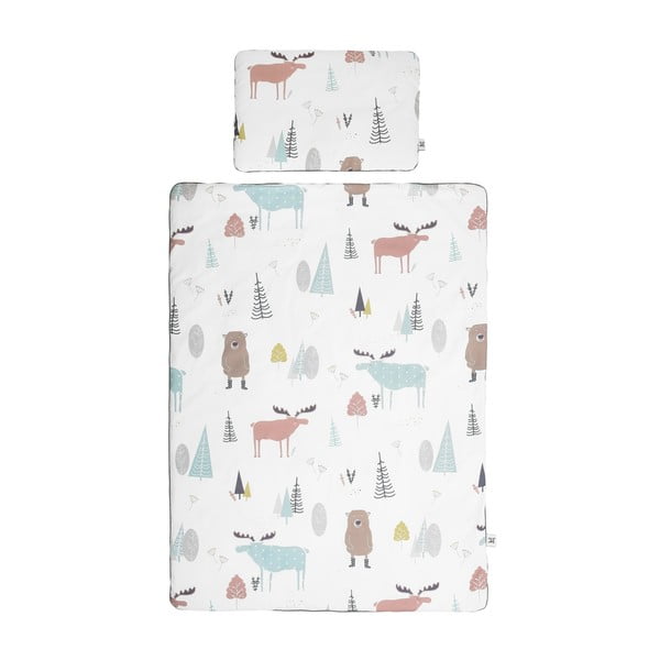 Комплект бебешко памучно одеяло и възглавница В дървото, 80 x 100 cm In the Woods - BELLAMY