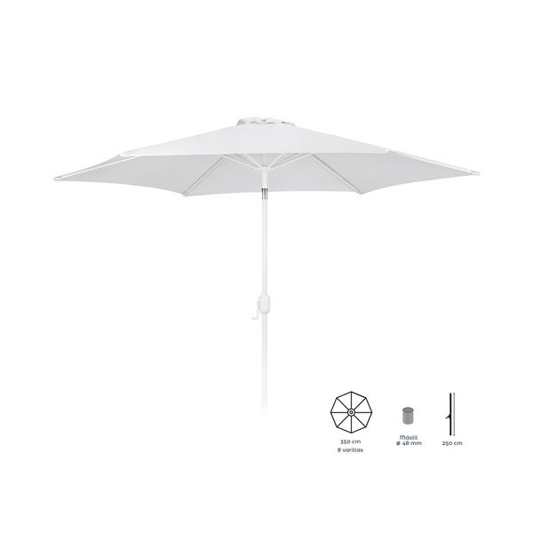 Бял чадър ø 350 cm Alba - LDK Garden-image-1