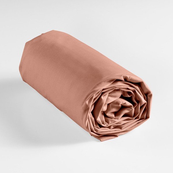 Еластичен памучен чаршаф в цвят сьомга 180x200 cm Lina – douceur d'intérieur-image-3