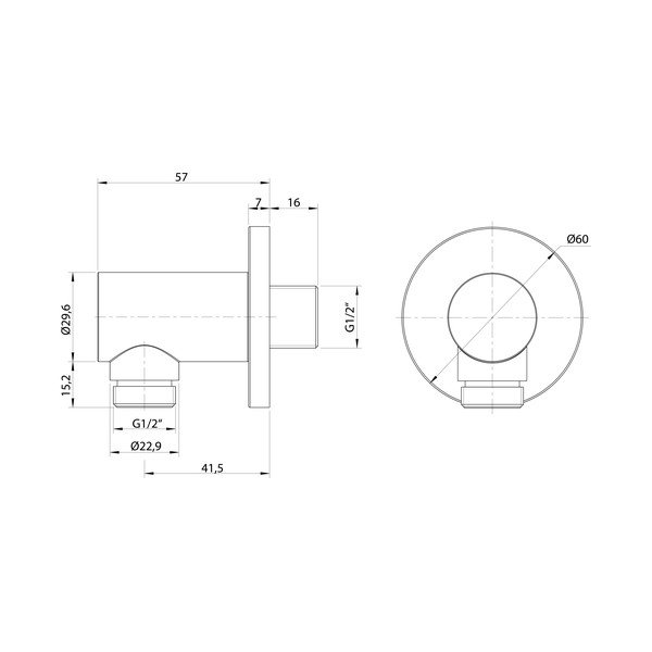 Месингова част за свързване към душ в златист цвят ø 6 cm – Sapho-image-1