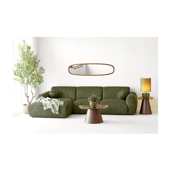 Зелено/бежово памучно одеяло 130x180 cm Loni – House Nordic-image-1