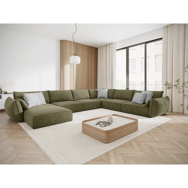 Зелен ъглов диван (десен ъгъл) Vanda - Mazzini Sofas-image-1