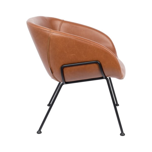 Кафяв фотьойл от изкуствена кожа Feston - Zuiver-image-3