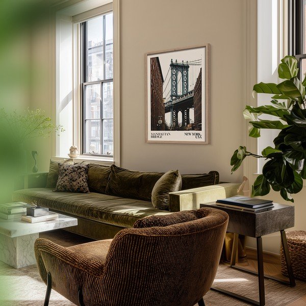 Печатна картина с включена рамка 50x70 cm NY Bridge – Styler-image-1