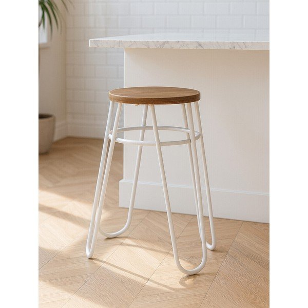 Сив/в естествен цвят стол от масивен бряст District – Premier Housewares-image-1