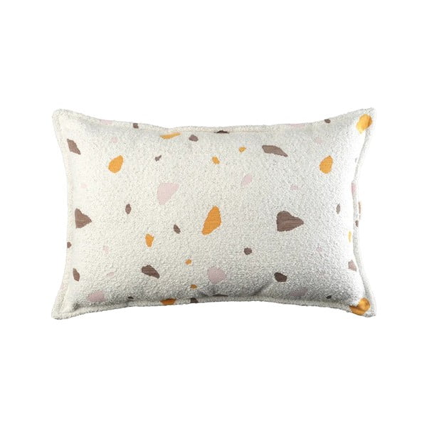 Кремава детска възглавница за диван от букле и шенила Terrazzo Bolster – Wigiwama