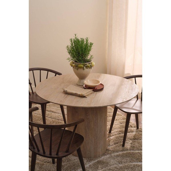 Кръгла трапезна маса от декор от бук ø 110 cm Week – Ellos Home-image-1